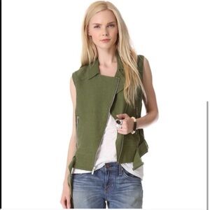 Elizabeth and James Army Green Moto Vest